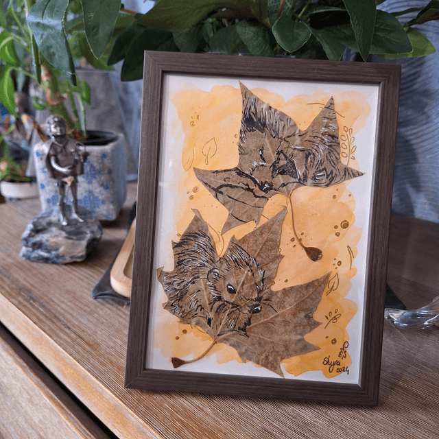 Hérissons - Tableau original
